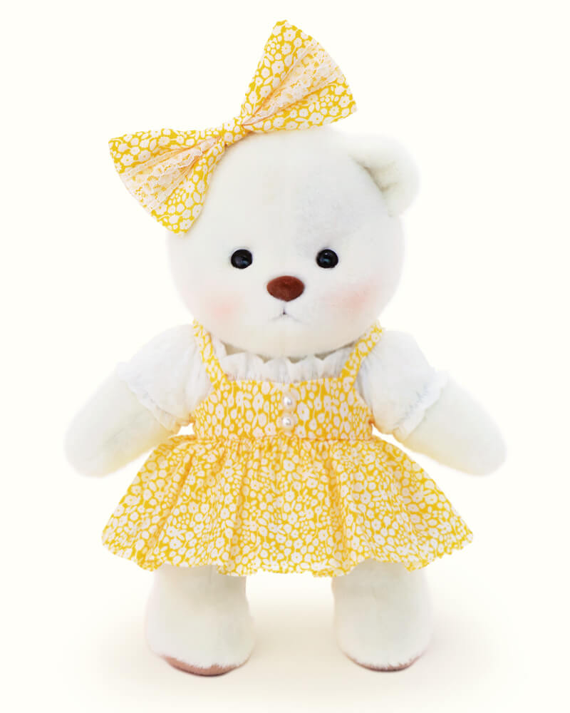 Getahug Yellow Floral Skirt Bear | Handmade Jointed Teddy Bear Gift