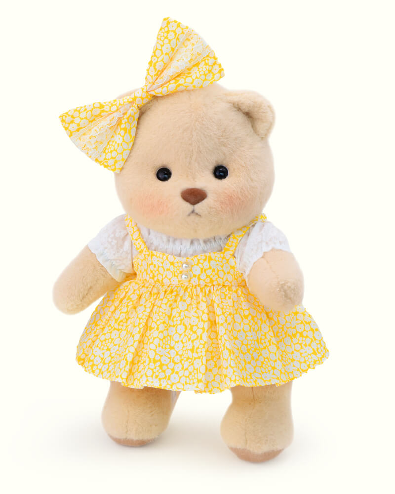 Getahug Yellow Floral Skirt Bear | Handmade Jointed Teddy Bear Gift