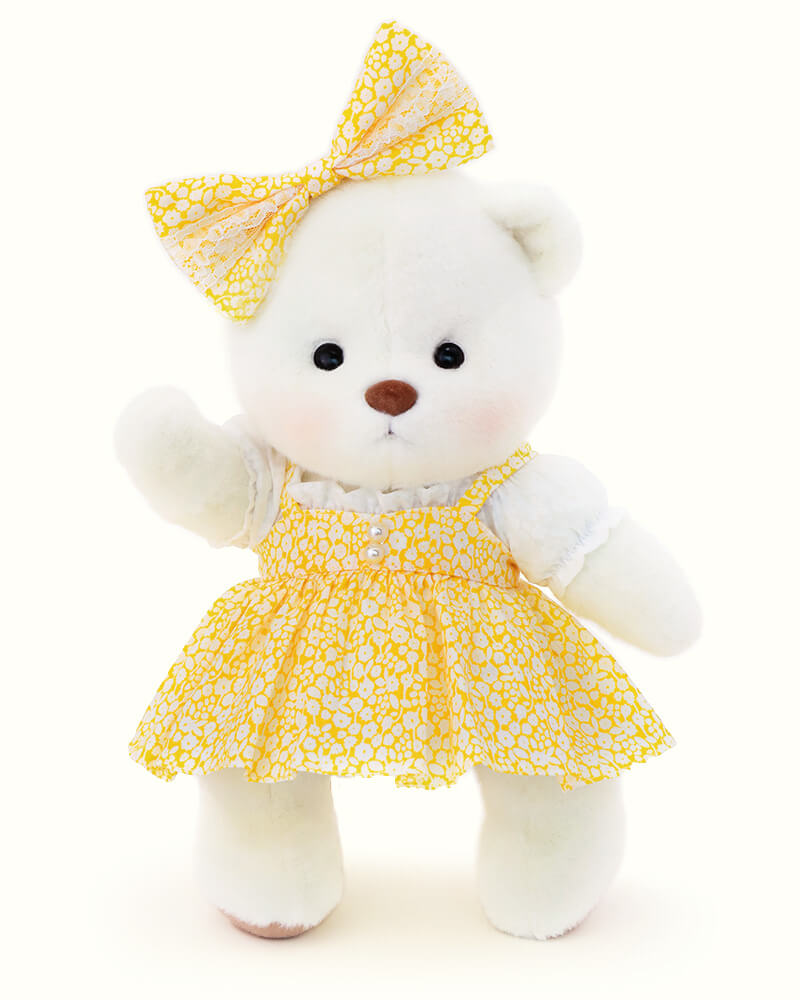 Getahug Yellow Floral Skirt Bear | Handmade Jointed Teddy Bear Gift