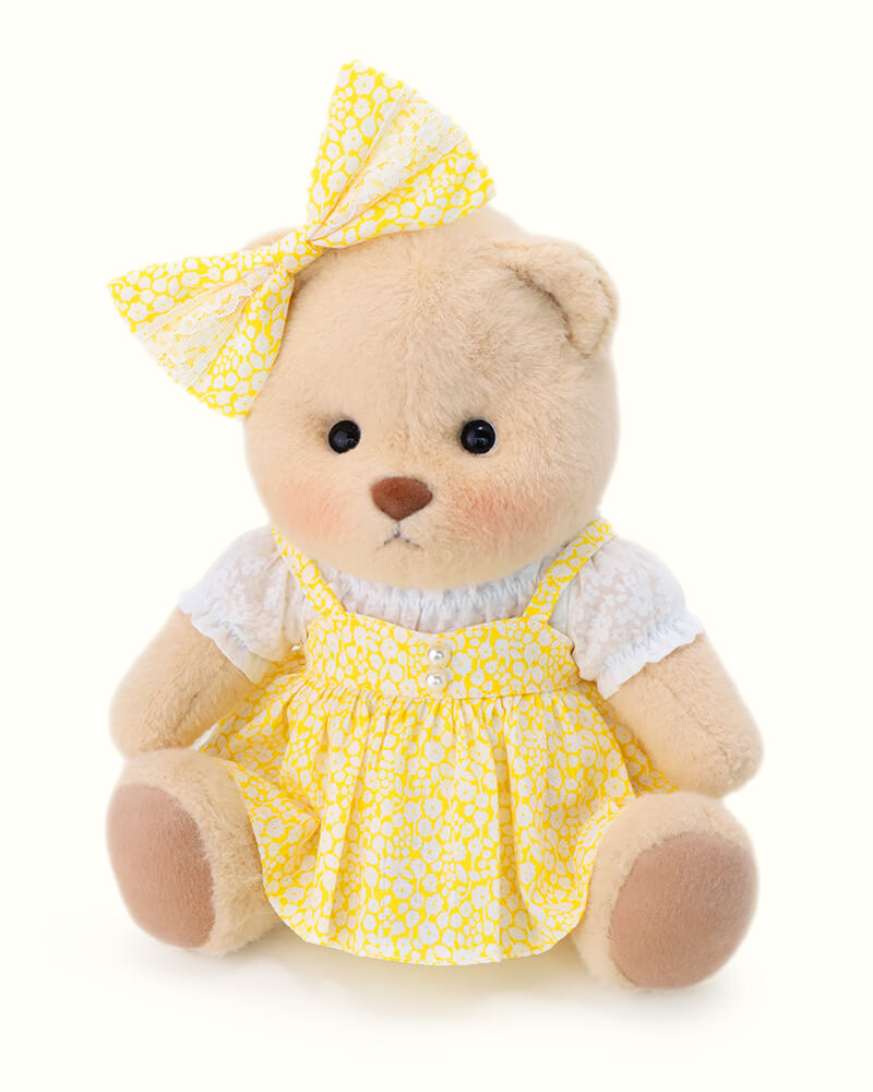 Getahug Yellow Floral Skirt Bear | Handmade Jointed Teddy Bear Gift