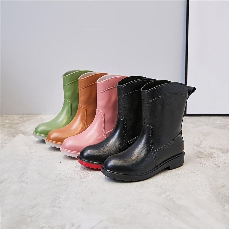 Women's Platform Mid Calf Rain Boots