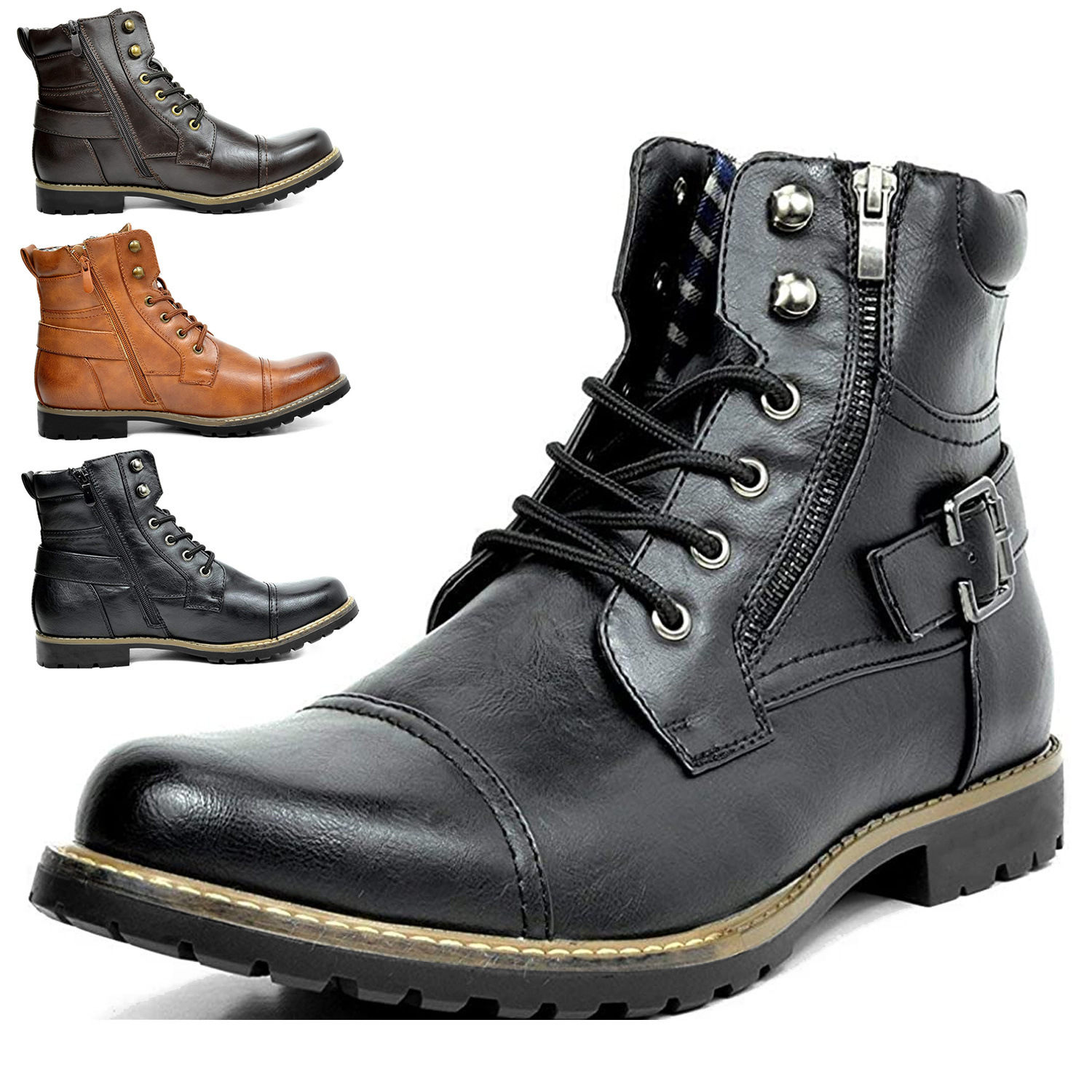 Men's Motorcycle Combat Boots With A Casual Vibe