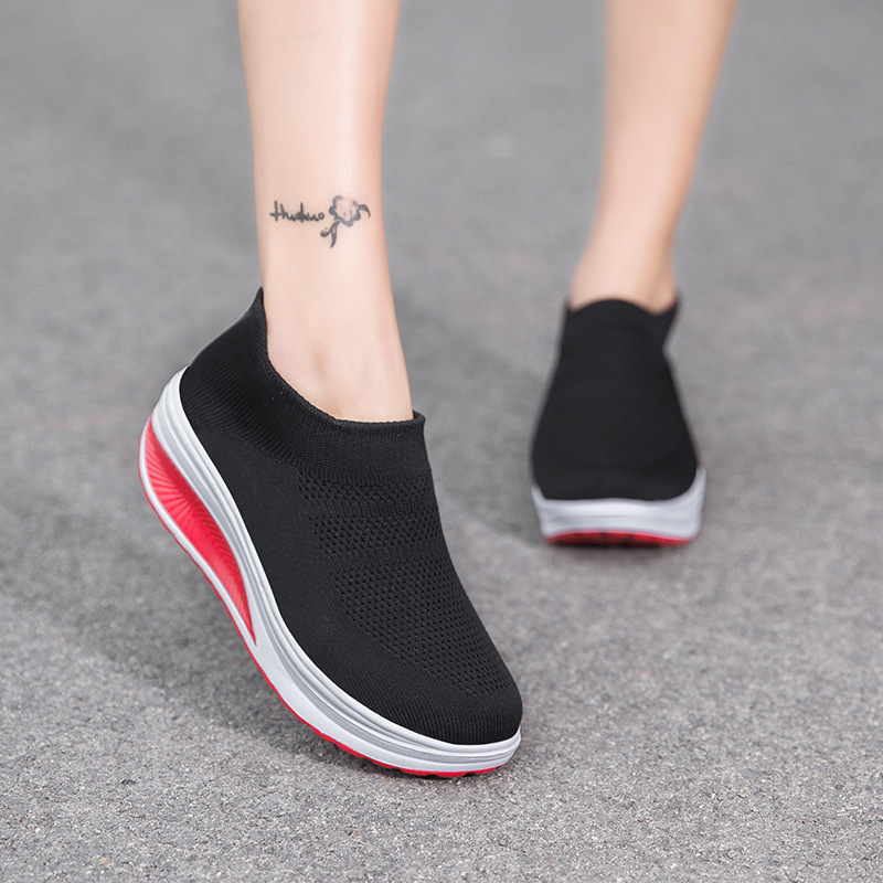 Women’s Slip On Mesh Sneakers Thick Sole Shoes