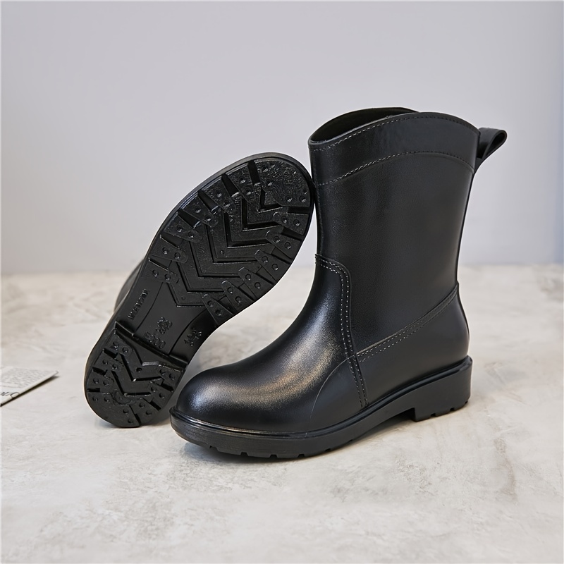 Women's Platform Mid Calf Rain Boots