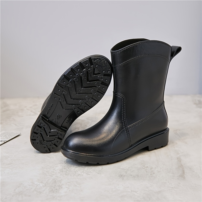 Women's Platform Mid Calf Rain Boots