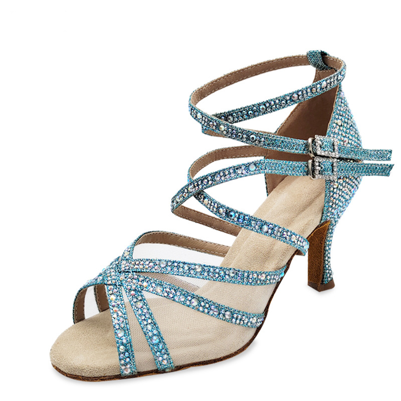 Women's Sparkling Glitter Customized Heel Latin Shoes Salsa Shoes Ballroom Dance Shoes