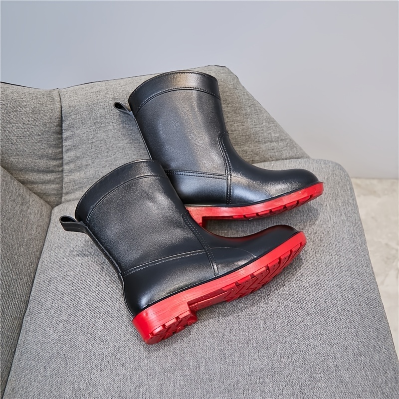 Women's Platform Mid Calf Rain Boots