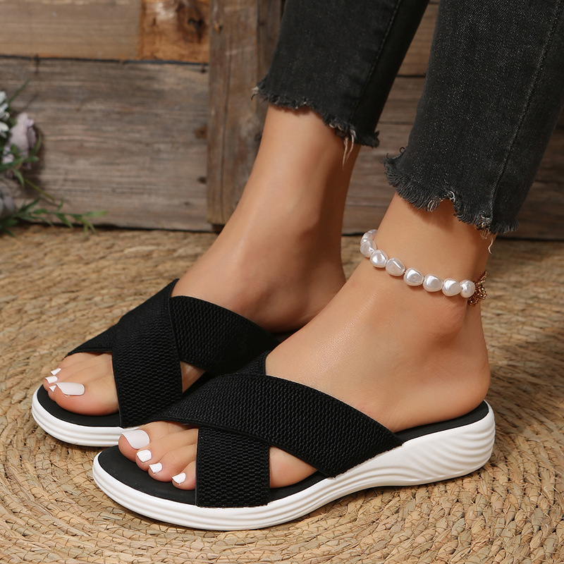 Stretch Orthotic Slide Sandals, Knitted Sports Corrective Sandals