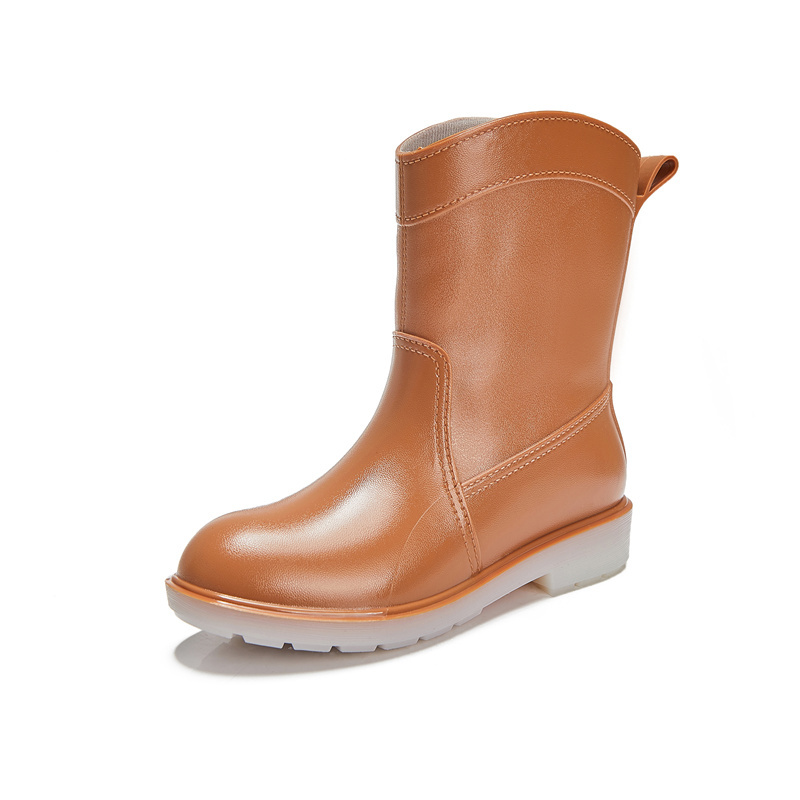 Women's Platform Mid Calf Rain Boots