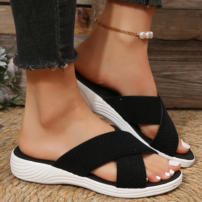 Stretch Orthotic Slide Sandals, Knitted Sports Corrective Sandals