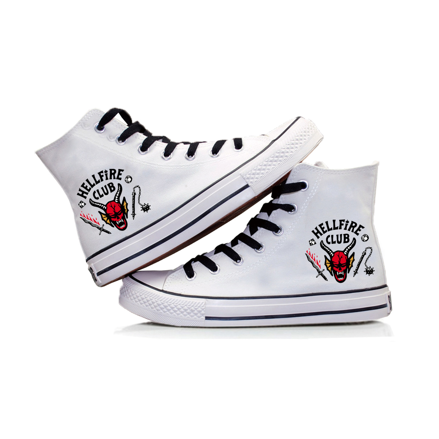 Hellfire Club High Top Sneakers Canvas Shoes Stranger Things
