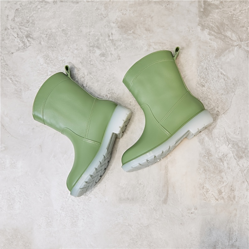 Women's Platform Mid Calf Rain Boots