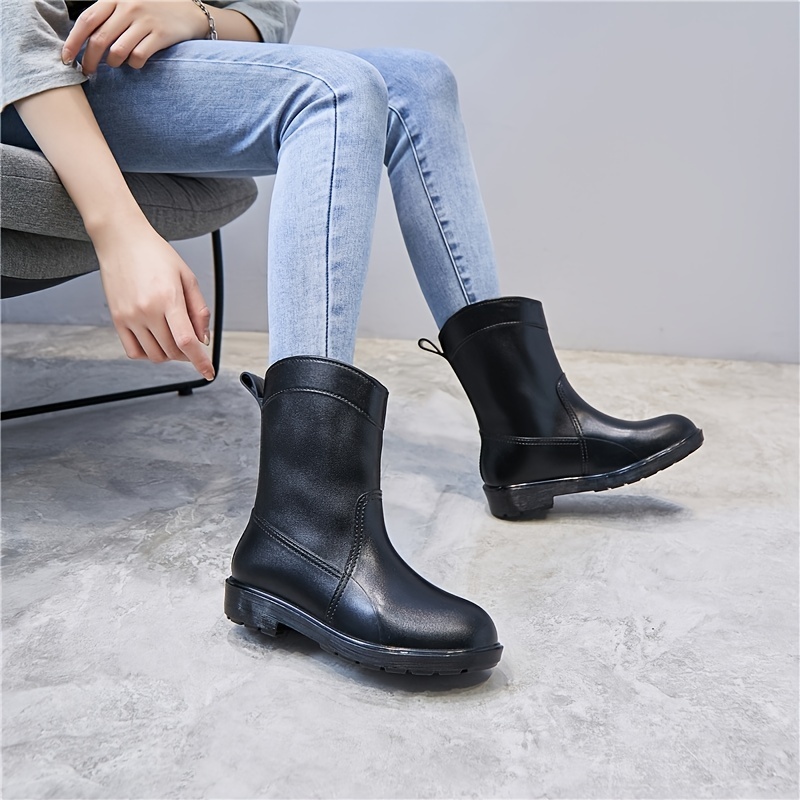 Women's Platform Mid Calf Rain Boots