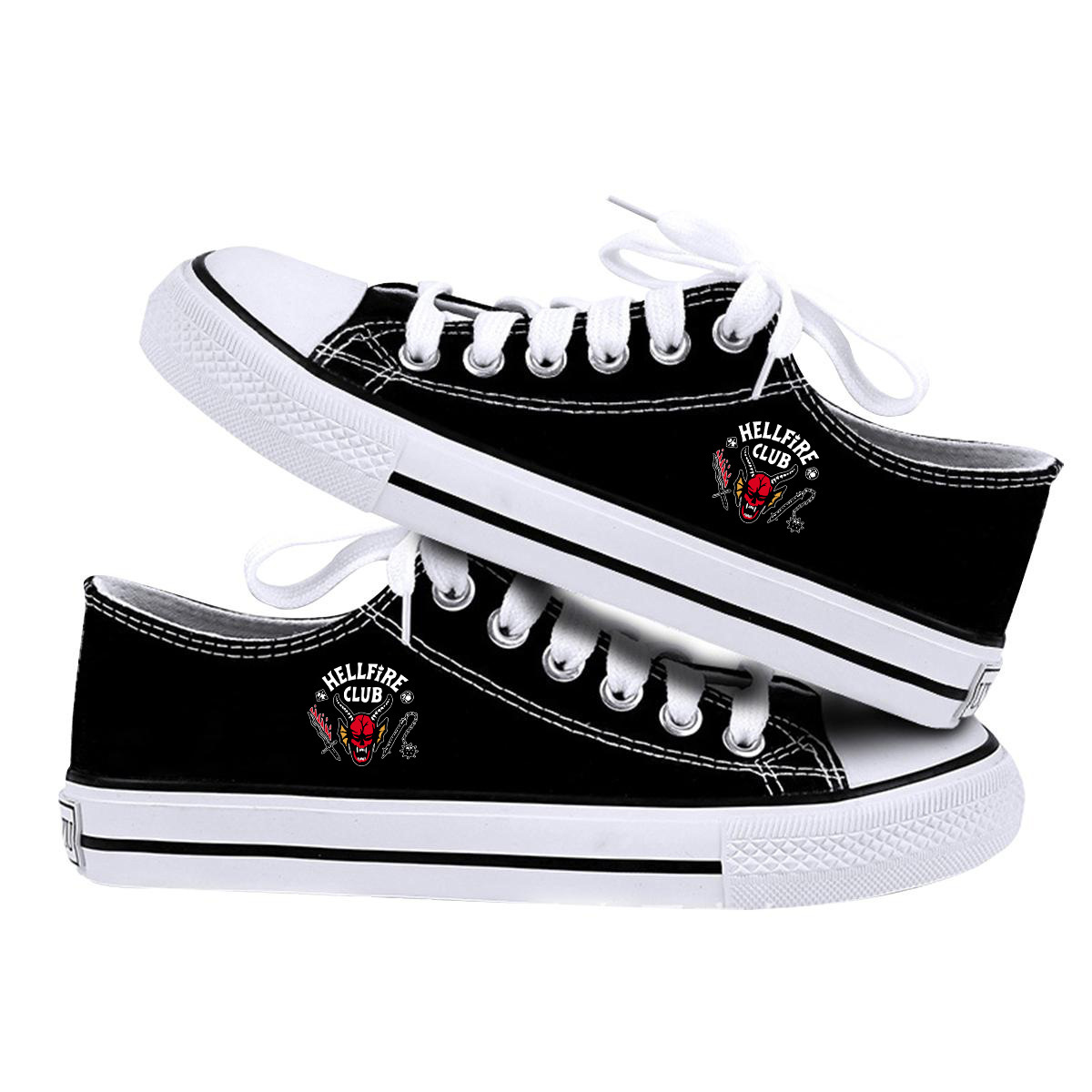 Hellfire Club High Top Sneakers Canvas Shoes Stranger Things