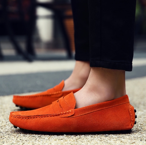 MenI Driving Casual Leather Shoes talian Style Slip On Suede Loafers