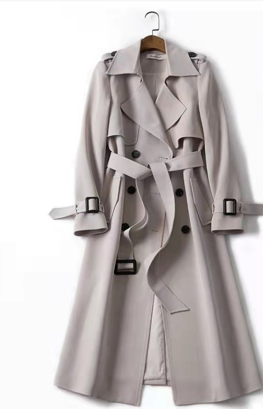 Ladies Trench Coat with Double Button Placket