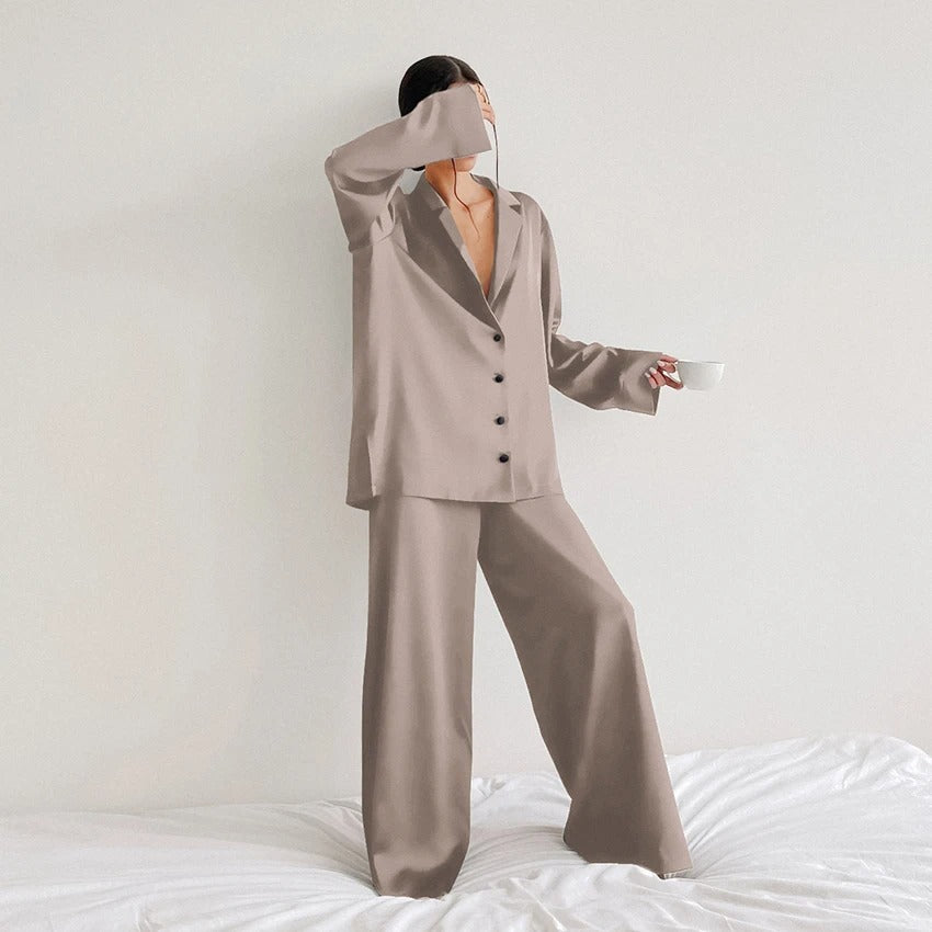 Silky Elegance OverSized Pajama Set