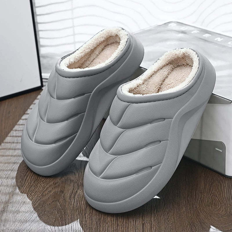 Women Waterproof Winter Slippers Plush Thick Sole
