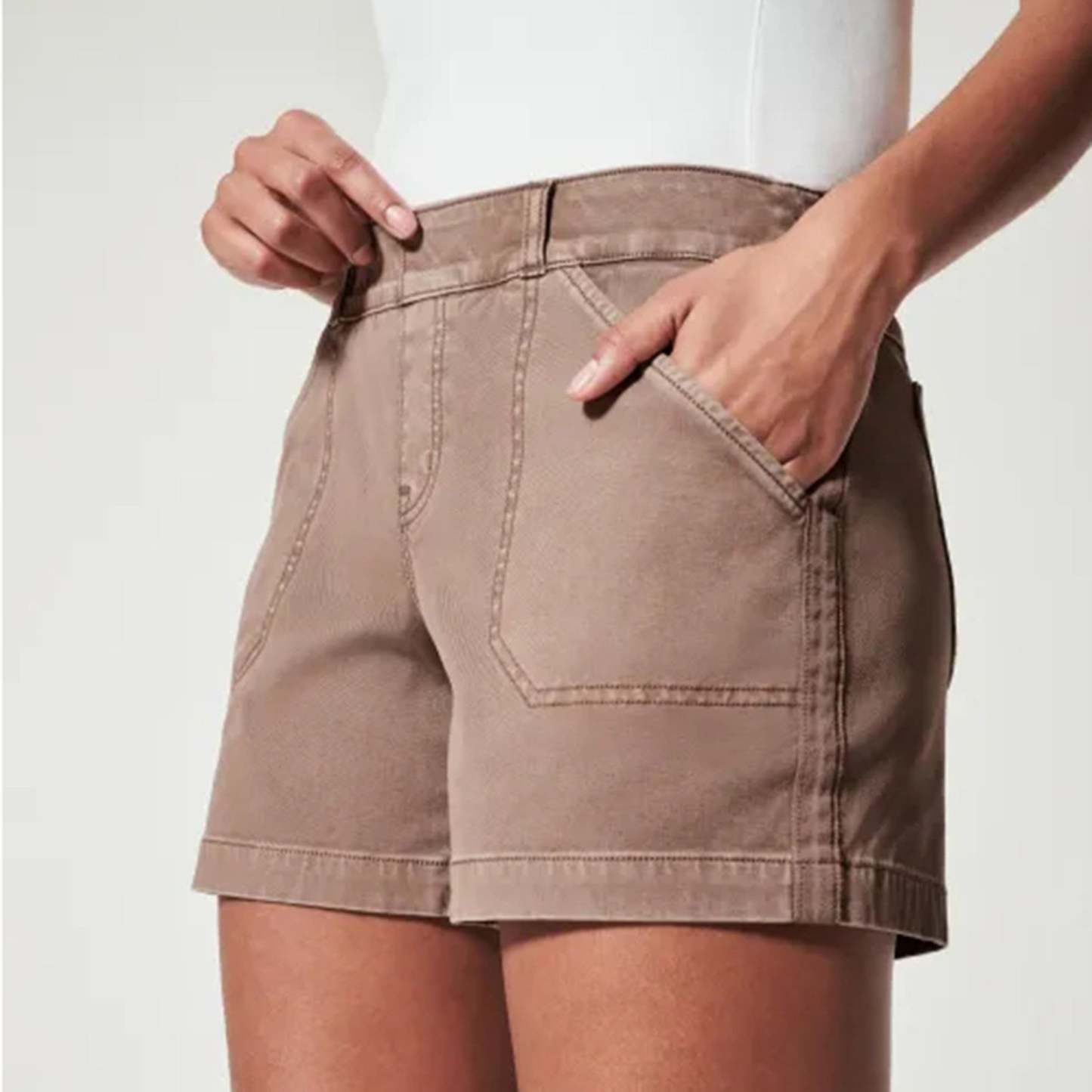 Stretch Pull-On Denim Shorts