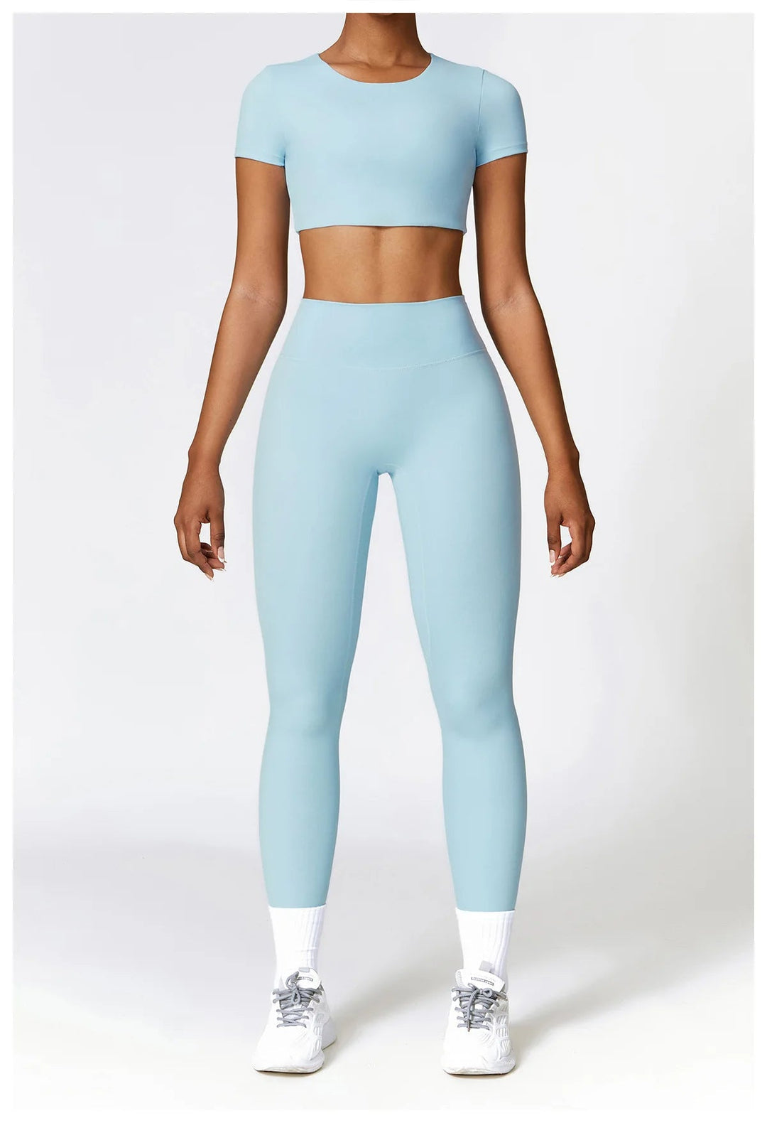 Seam Yoga Set With Crop Top