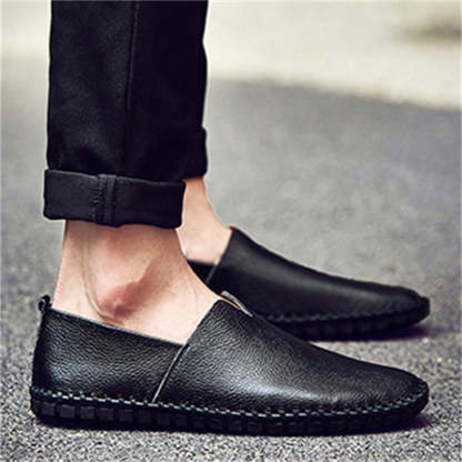 Grounding Men's Simple Pure Color Stitches Breathable Leather Barefoot Shoes