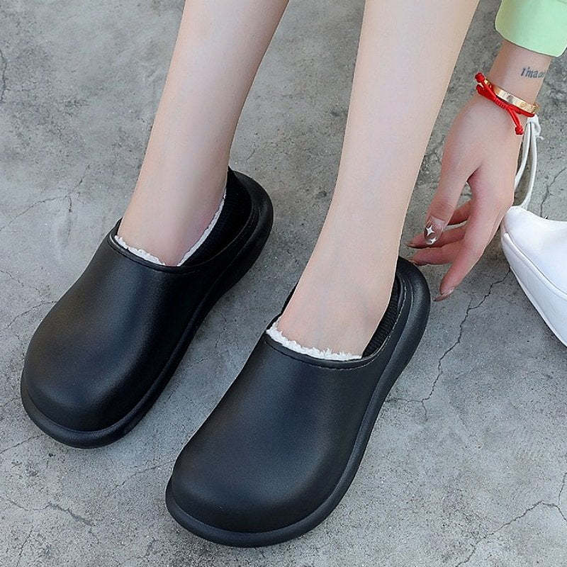 Women Cute Fur Slippers Elastic EVA Winter Shoes