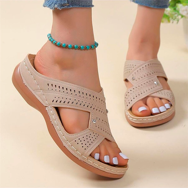 Women Orthopedic Slippers Wedge Retro Sandals