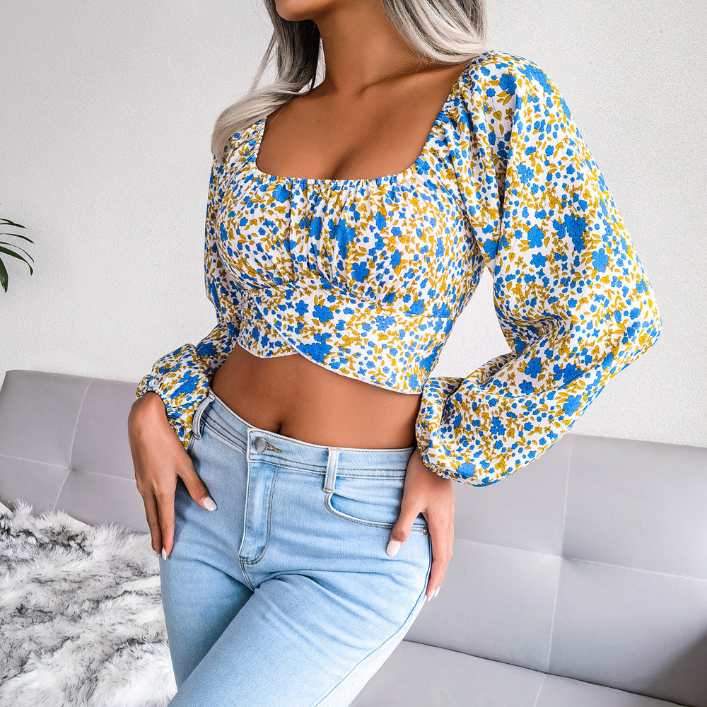 Milkmaiden Top With Floral Print