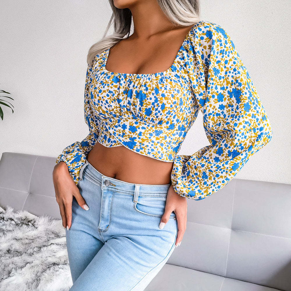 Milkmaiden Top With Floral Print