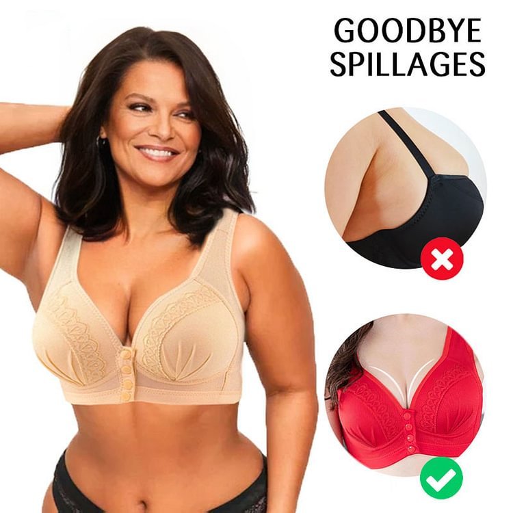 Front Button Breathable Skin-Friendly Cotton Bra