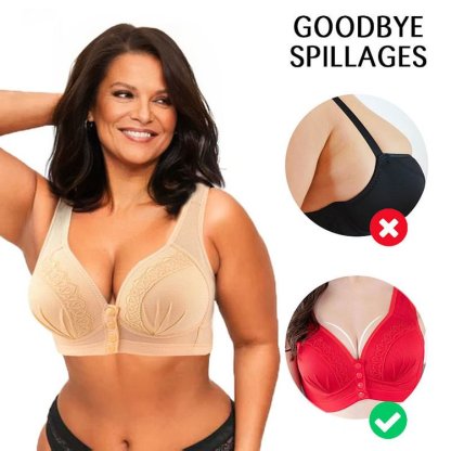Front Button Breathable Skin-Friendly Cotton Bra