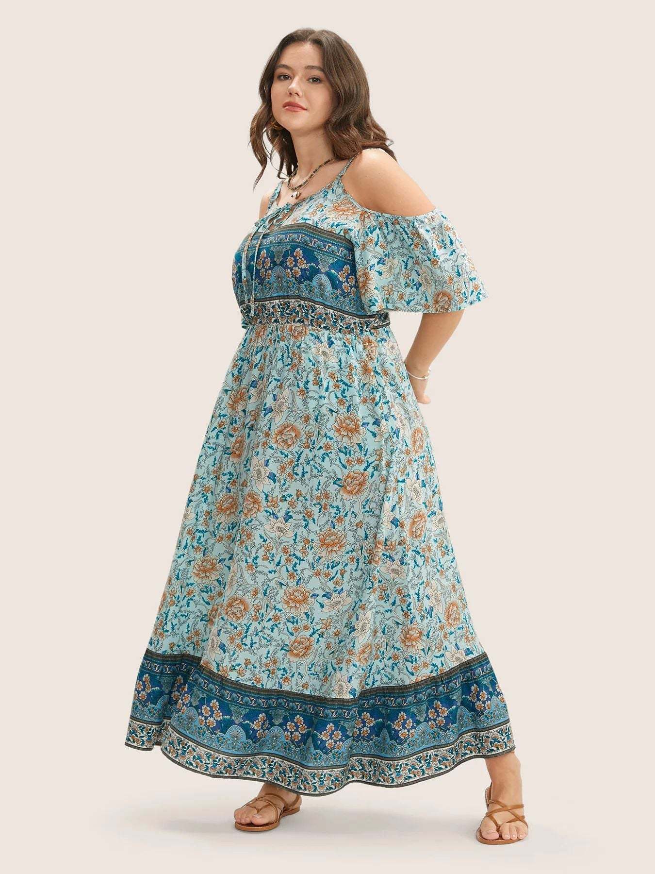 hemian Floral Maxi Dress