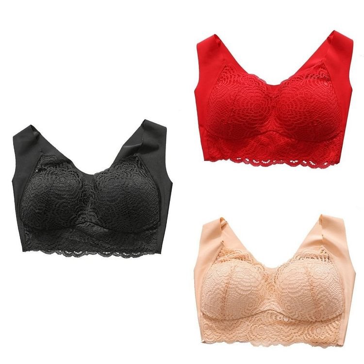 Bra For Women Ultimate Lift Stretch Full-Figure Seamless Lace Cut-Out Bra Plus Size