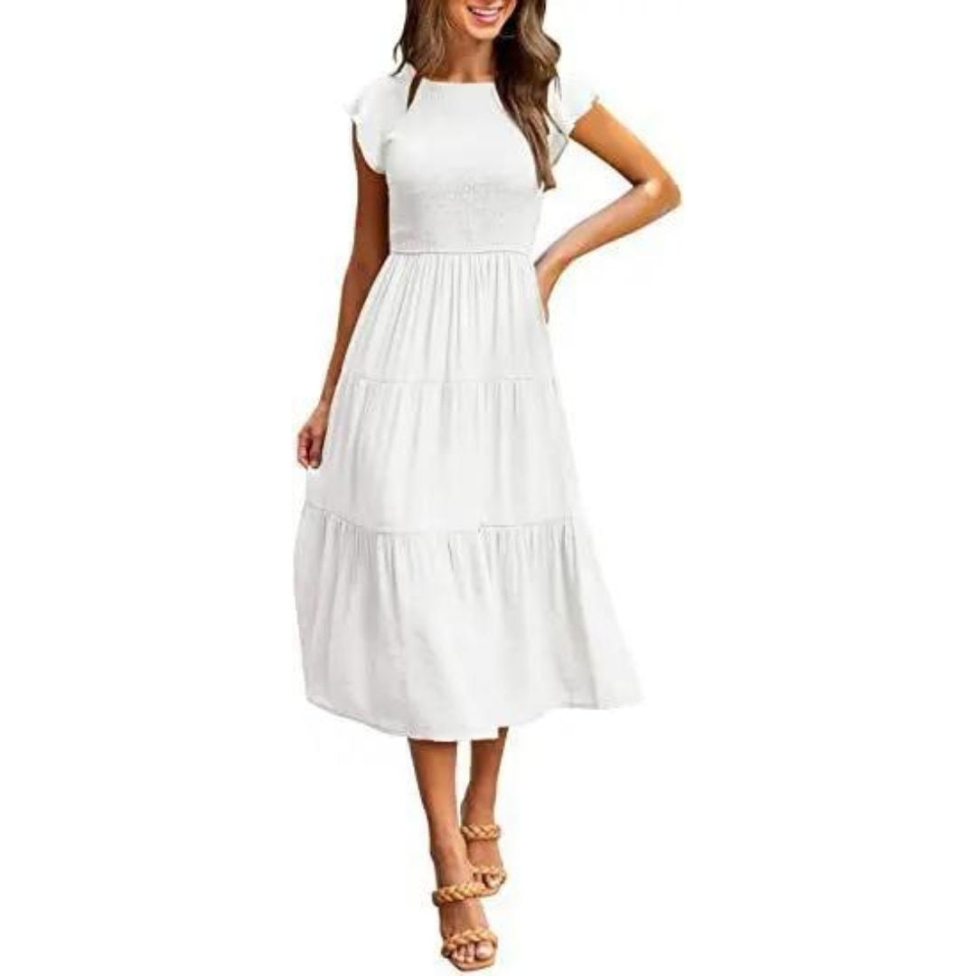  Elegant Flounce Midi Dress