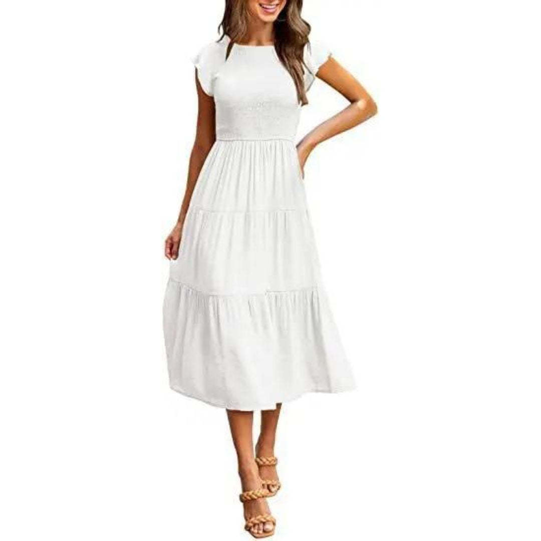 Elegant Flounce Midi Dress