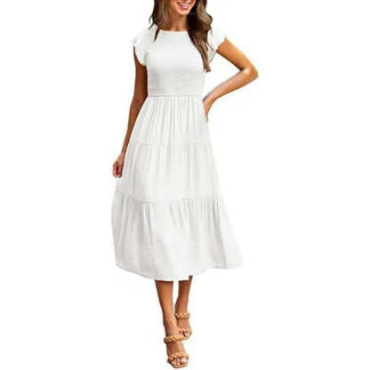  Elegant Flounce Midi Dress