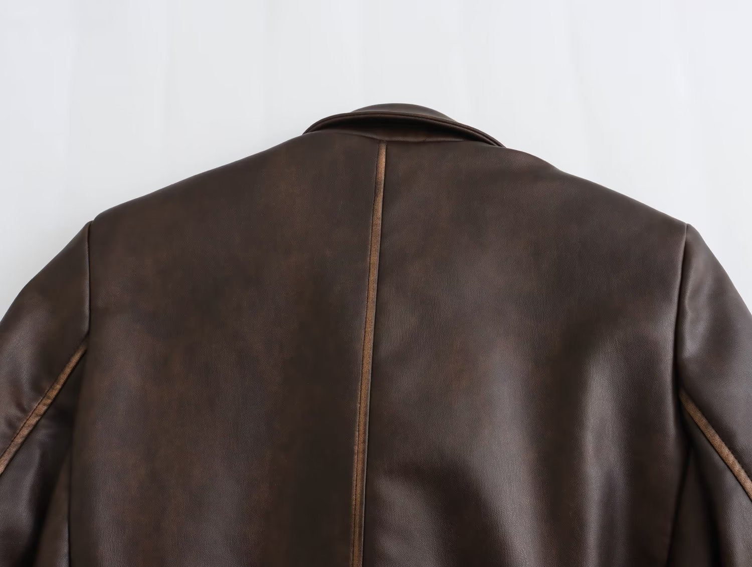 Women's Long Brown Leather Coat