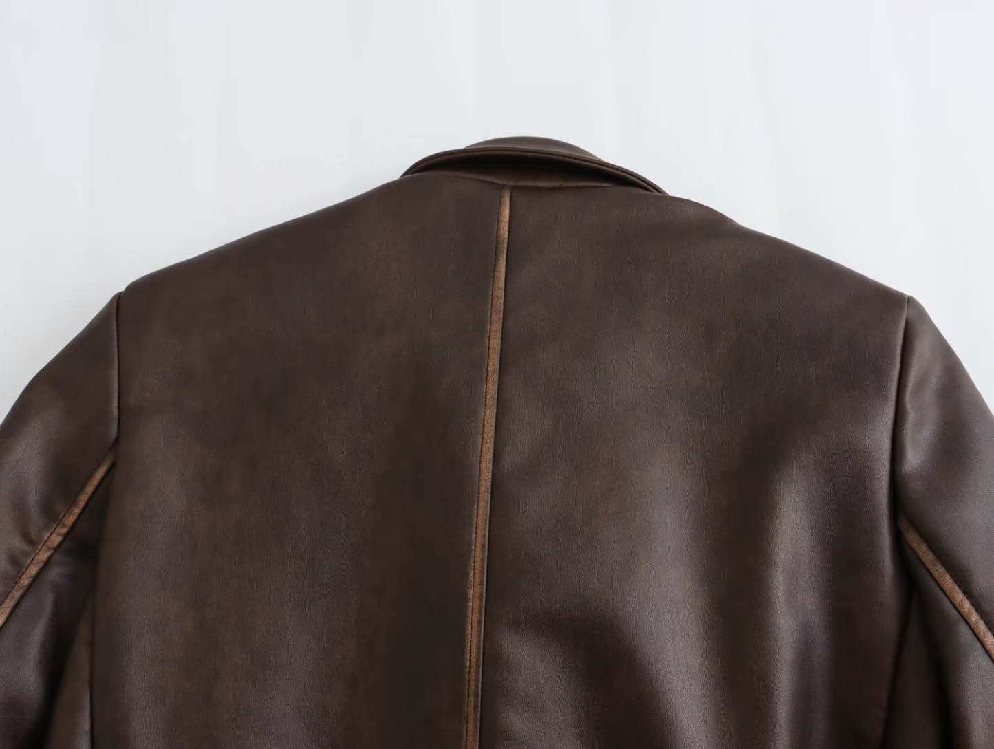Women's Long Brown Leather Coat