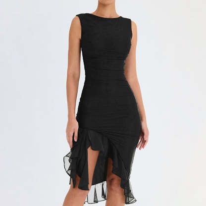 Ruffle Hem Cocktail Dress