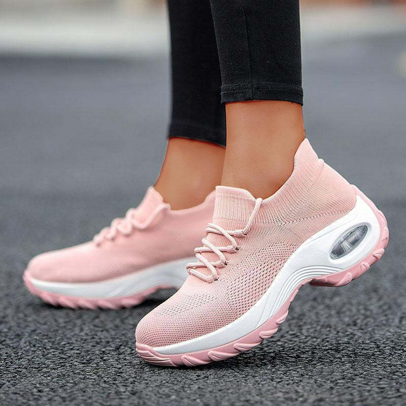 Lace Up Walking Running Shoes Platform Sneakers