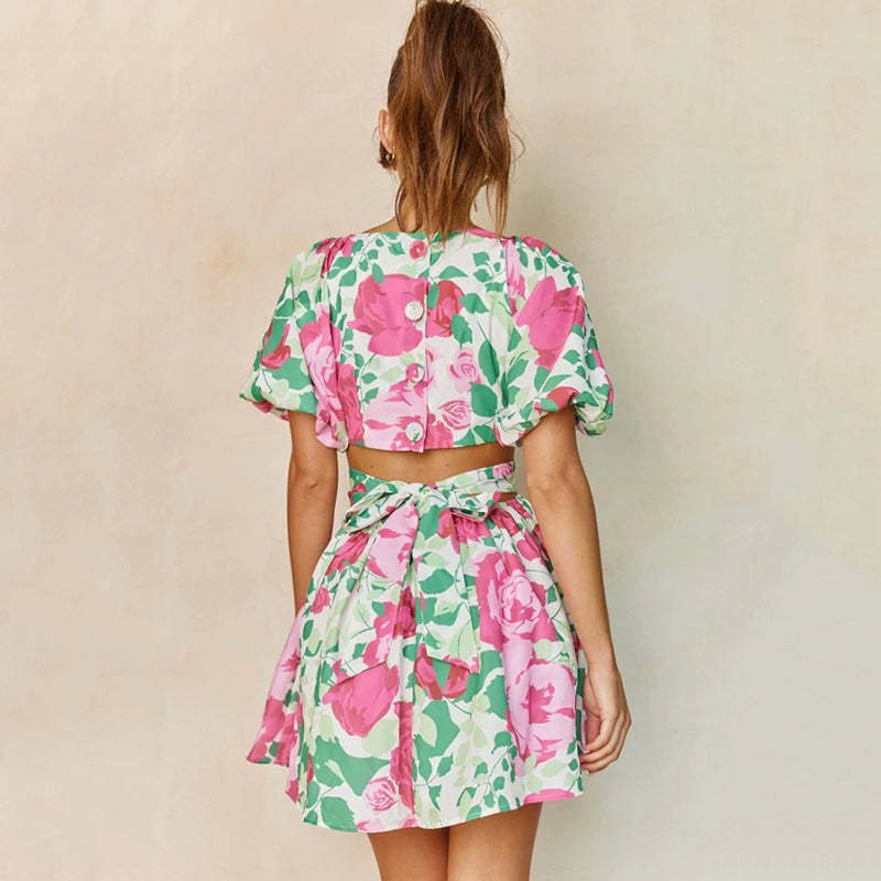 Floral V-Neck Wrap Dress