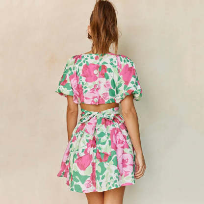 Floral V-Neck Wrap Dress