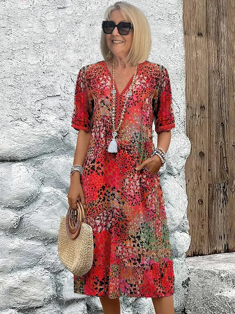 Elegant Floral Midi Dress