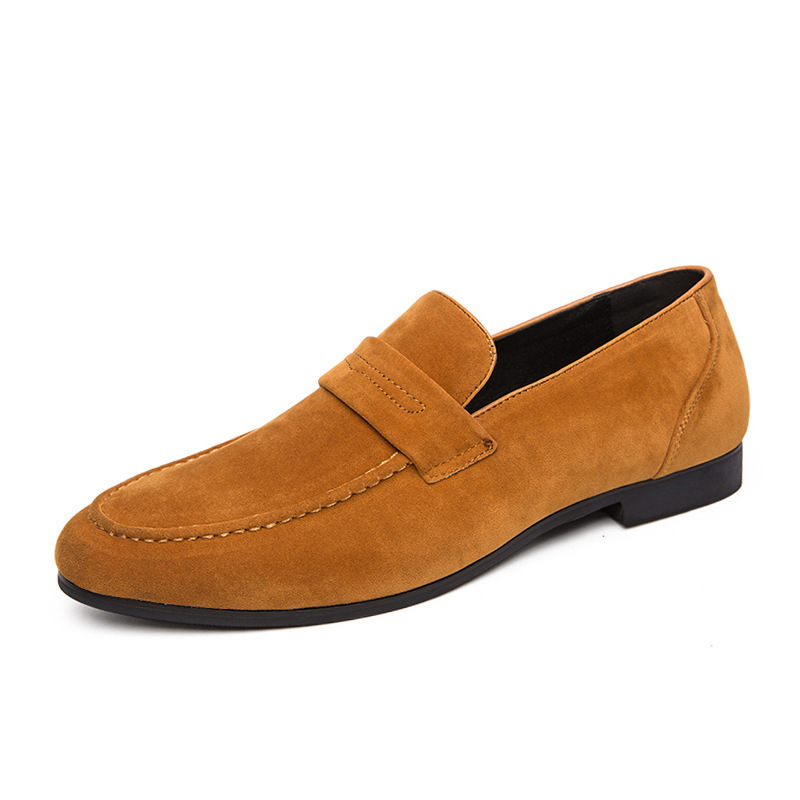 Square-heeled Suede Loafers for Men
