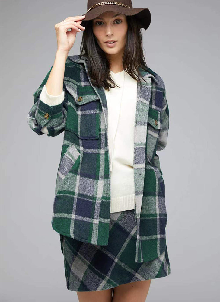 Plaid Charm OverSized Shirt Jacket