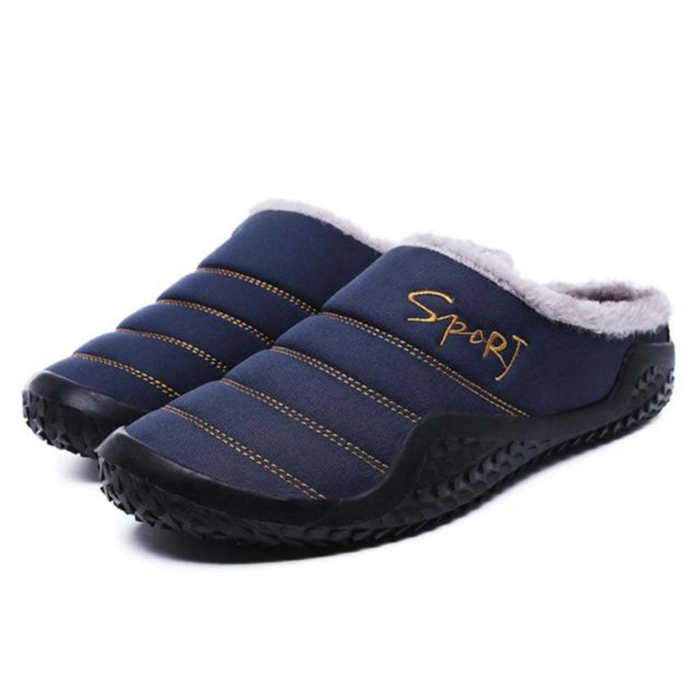 Fur Slippers For Men Warm Anti-slip Winter Shoes