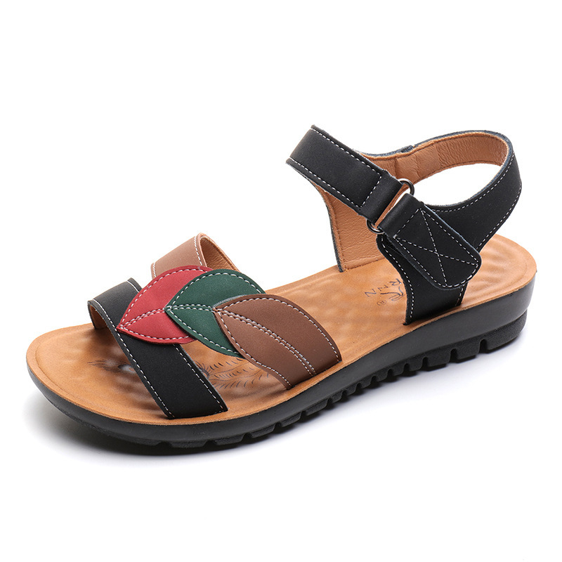 Women's Sandals Summer Flat Soft Bottom Non-Slip Red Comfortable Soft