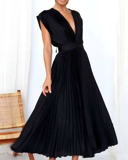Flowy V-Neck Midi Dress