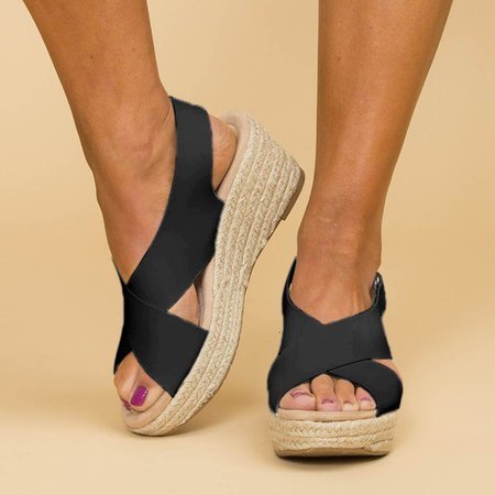 Women's Annadel Eirwyn Straw Wedge Sandal Platform Sandals