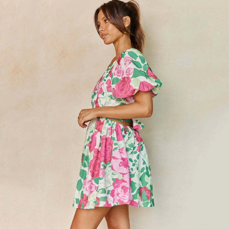 Floral V-Neck Wrap Dress